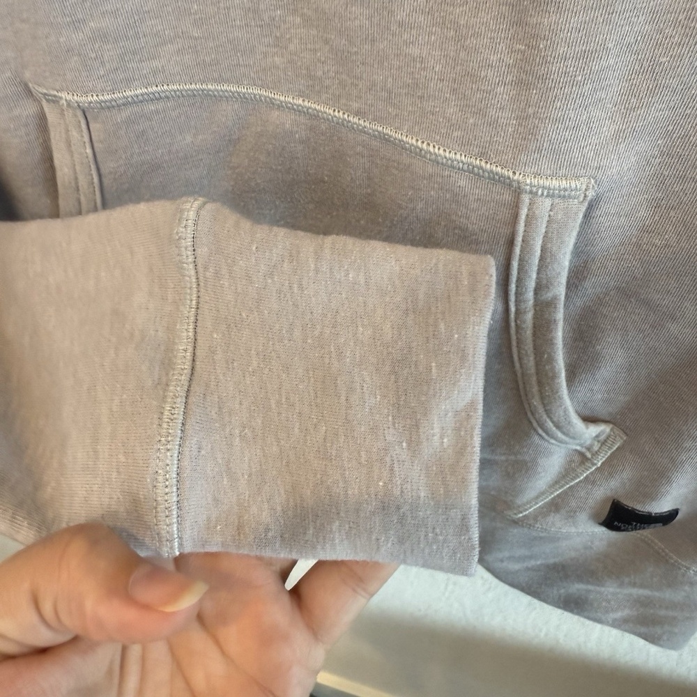 The North Face Terry Hoodie Womens XS Gray Pullover Kangaroo Pocket Logo - Picture 4 of 9